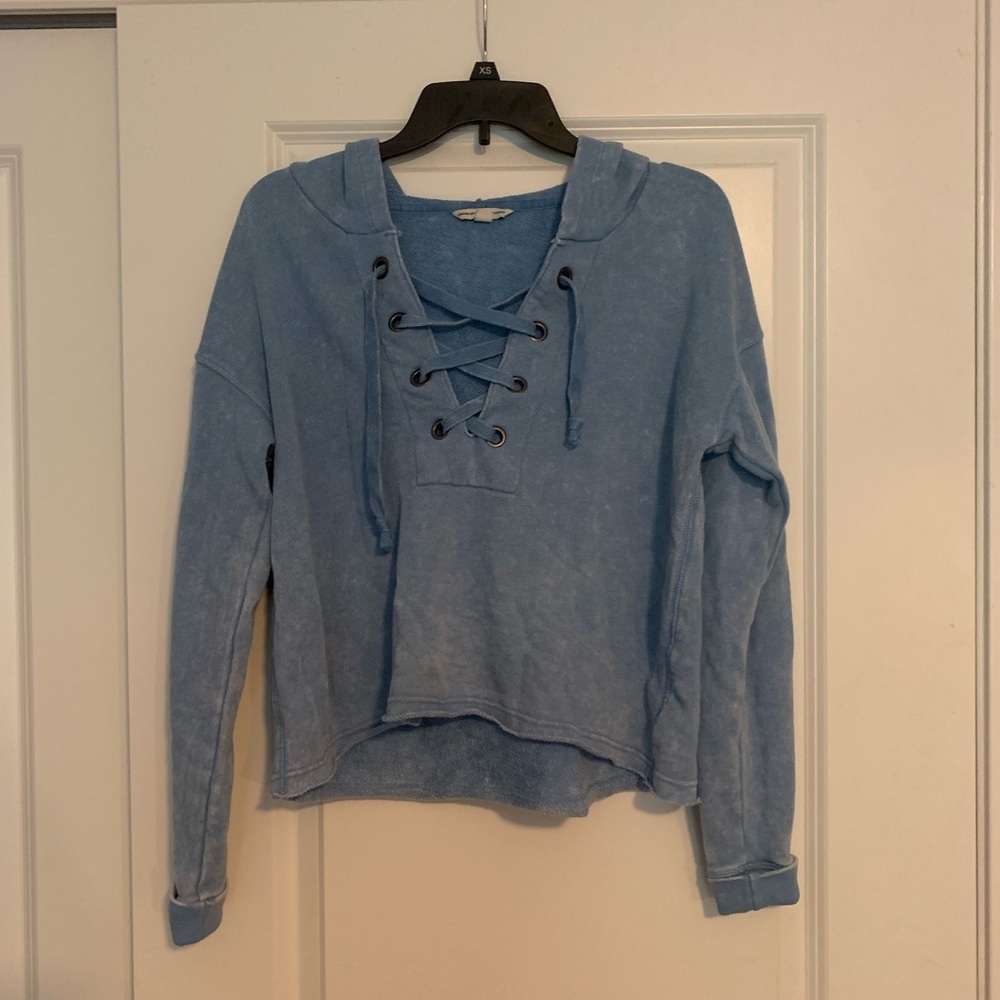 American Eagle cropped lace hoodie